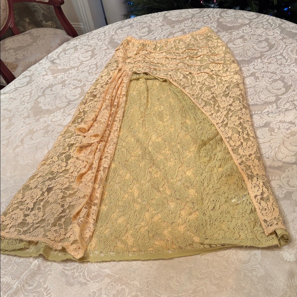 Free People One Solene lace high low skirt sz.M - Picture 15 of 16